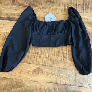 Princess Polly Ariah long sleeve black top NWT, size US4/AU8